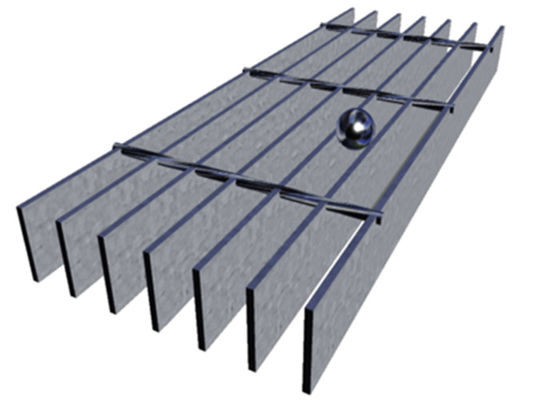 2mm Thick Plain Top Industrial Steel Grating 25x5mm Loading Bar 100mm Cross Bar Spacing